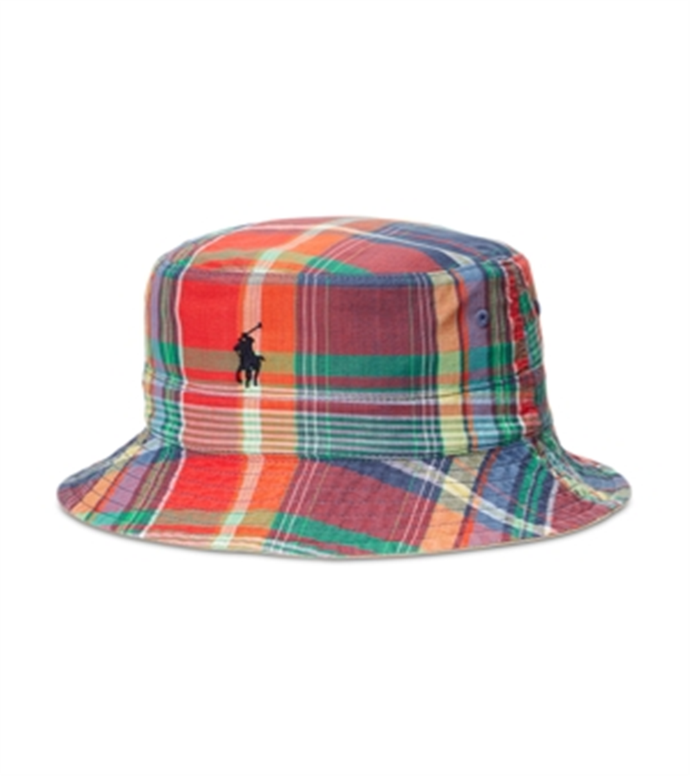 Polo Ralph Lauren Men's Cotton Reversible Madras Bucket Hat Assorted Size Large