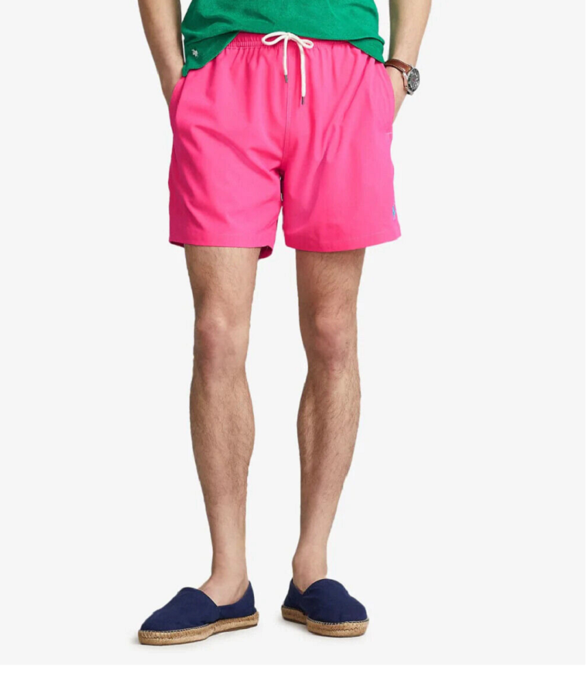 Polo Ralph Lauren Men's Traveler Classic Swim Trunks Pink Size Large