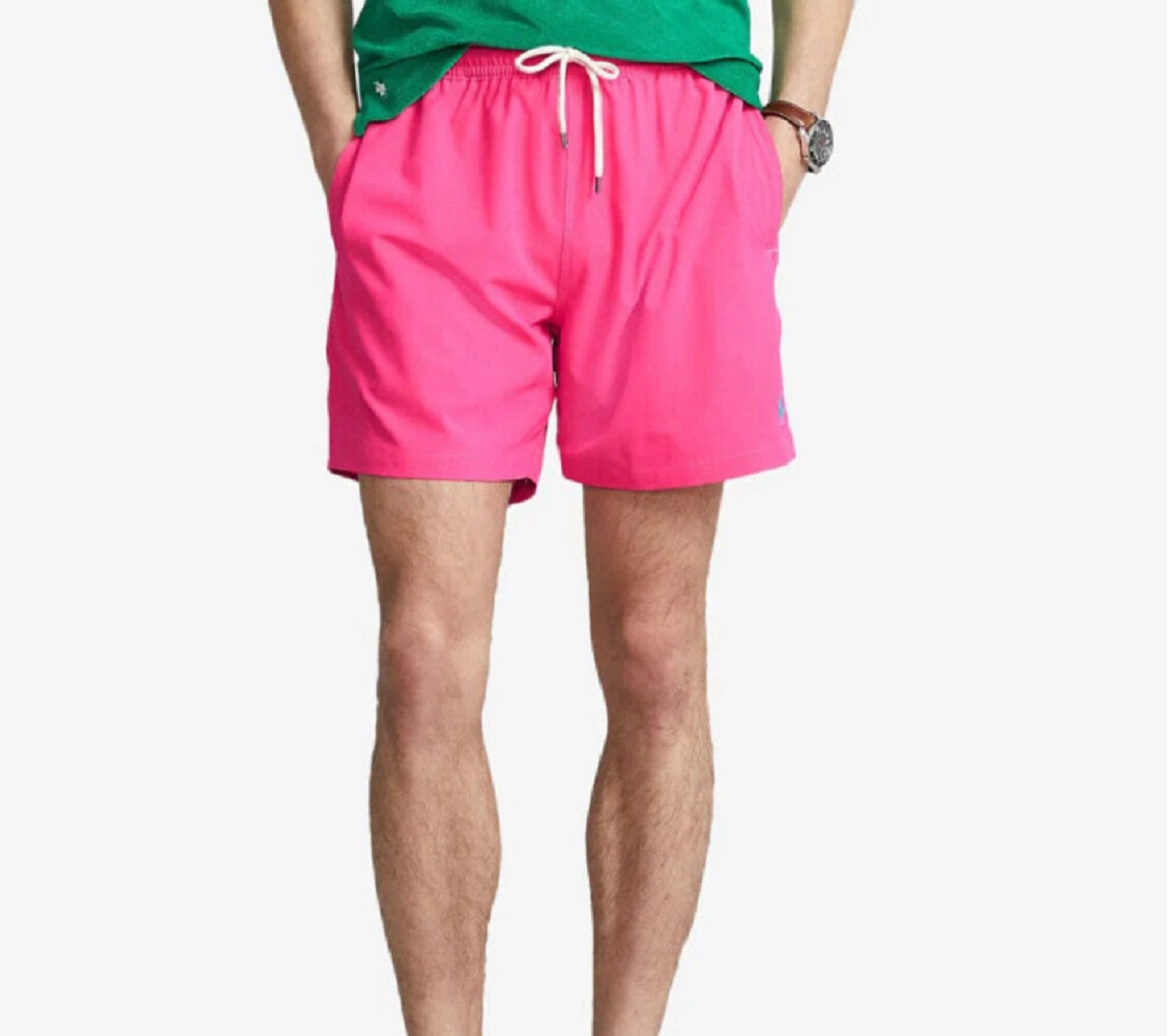 Polo Ralph Lauren Men's Traveler Classic Swim Trunks Pink Size Large