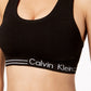 Calvin Klein Women's Padded Racerback Medium Impact Sports Bra Black Size Medium