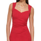 GUESS Women's Scuba Crepe Sweetheart Neck Sheath Dress Red Size 4