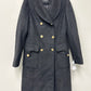 Guess Women's Double Breasted Faux Fur Collar Coat Black Size 0X