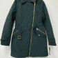 Guess Women's Asymmetric Belted Diamond-Quilted Coat Green Size L