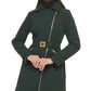 GUESS Women's Asymmetric Belted Diamond Quilted Coat Black Size Medium
