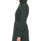 GUESS Women's Asymmetric Belted Diamond Quilted Coat Black Size Medium
