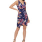 GUESS Women's Faux Wrap Pleated Side Dress Blue Size 4