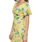 GUESS Women's Printed Puff Sleeve Bodycon Dress Yellow Size 12