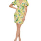 GUESS Women's Printed Puff Sleeve Bodycon Dress Yellow Size 6