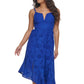 GUESS Women's Cotton Eyelet Asymmetric Midi Dress Blue Size 6