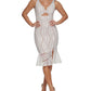 GUESS Women's Embroidered Mesh Sleeveless Sheath Dress White Size 10