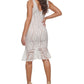 GUESS Women's Embroidered Mesh Sleeveless Sheath Dress White Size 10