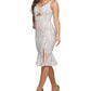 GUESS Women's Embroidered Mesh Sleeveless Sheath Dress White Size 10