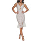 GUESS Women's Embroidered Mesh Sleeveless Dress White Size 6