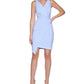 GUESS Women's V Neck Asymmetrical Dress Blue Size 12
