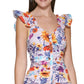 GUESS Women's Floral Print Ruched Dress Purple Size 2
