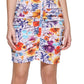 GUESS Women's Floral Print Ruched Dress Purple Size 2