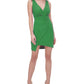 GUESS Women's V Neck Asymmetrical Dress Green Size 14