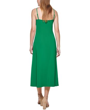 GUESS Women's Knot Front Midi Dress Green Size 14