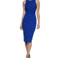 GUESS Women's Twist Front Scuba Crepe Sheath Dress Blue Size Large