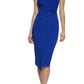 GUESS Women's Twist Front Scuba Crepe Sheath Dress Blue Size X-Small