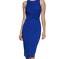 GUESS Women's Twist Front Scuba Crepe Sheath Dress Blue Size X-Small