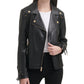 GUESS Women's Faux Leather Asymmetrical Moto Coat Black Size Large