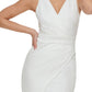 GUESS Women's V Neck Asymmetrical Dress White Size 6