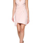 GUESS Women's Stretch Zippered Pleated Asymmetrical Hem Sleeveless Surplice Neckline Short Cocktail Sheath Dress Pink Size 8