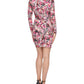 GUESS Women's Floral Long Sleeve V Neck Short Evening Dress Pink Size 2