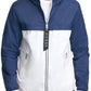 GUESS Men's Colorblocked Hooded Windbreaker Blue Size Medium