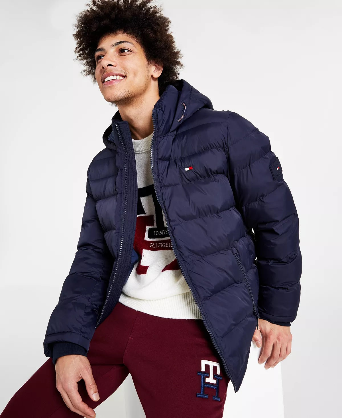 Tommy Hilfiger Men's Quilted Puffer Jacket Navy Size XL