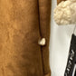 Guess Men's Faux Shearling Overcoat Brown Size Large