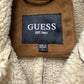 Guess Men's Faux Shearling Overcoat Brown Size Large