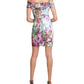GUESS Women's Printed Off The Shoulder Sheath Dress Blue Size 14