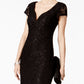 Connected Women's Sequined Lace Column Gown Black Size 12