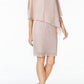 Connected Women's Capelet Sheath Dress Pink Size 14