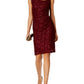 Connected Women's Sequined Lace Cutout Sheath Dress Red Size 10