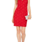 Connected Women's Sequined Lace Sweetheart Sheath Dress Red Size 8