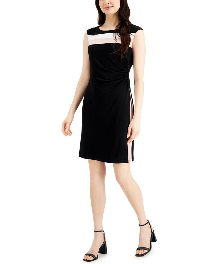 Connected Women's Colorblocked Sheath Dress Pink Size 8Petite