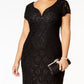 Connected Women's Sequined Lace Gown Black Size 14W