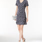 Connected Women's Printed Tiered Dress Blue Size 8Petite