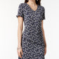 Connected Women's Printed Tiered Dress Blue Size 8Petite