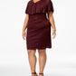 Connected Women's Short Sleeve Body Con Cocktail Dress Purple Size 20W