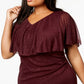 Connected Women's Short Sleeve Body Con Cocktail Dress Purple Size 20W