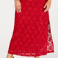 Connected Women's Sequined Lace Gown Red Size 16W