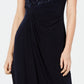 Connected Women's Soutache Faux Wrap Gown Blue Size 10 Petite