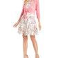 Connected Women's Mesh Jacket & Floral Print Fit & Flare Dress White Size 4 Petite