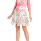 Connected Women's Mesh Jacket & Floral Print Fit & Flare Dress White Size 6Petite