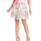 Connected Women's Mesh Jacket & Floral Print Fit & Flare Dress White Size 6Petite