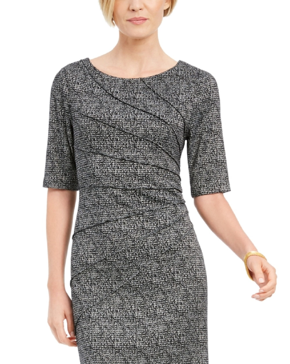 Connected Women's Starburst Sheath Dress Black Size 10Petite